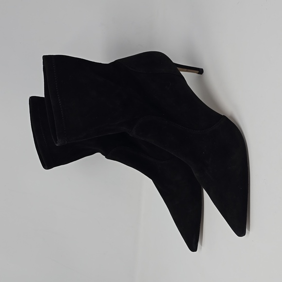 Stuart Weitzman 75 Stretch Suede Black Booties Women's Size 10.5